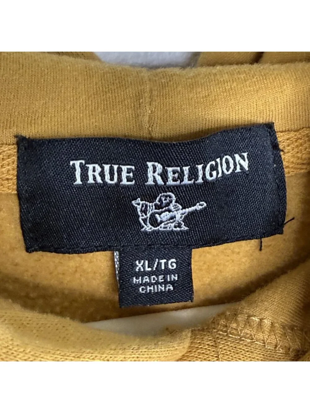 True Religion Gold Collegiate Pullover Hoodie, XL